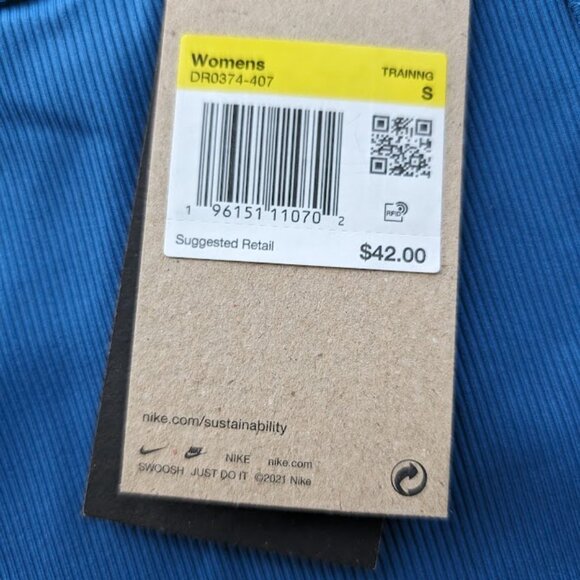 Women's Nike Yoga Dri-FIT Ribbed Tank Top Size Small Open Back DR0374 $42 NEW - Picture 5 of 9